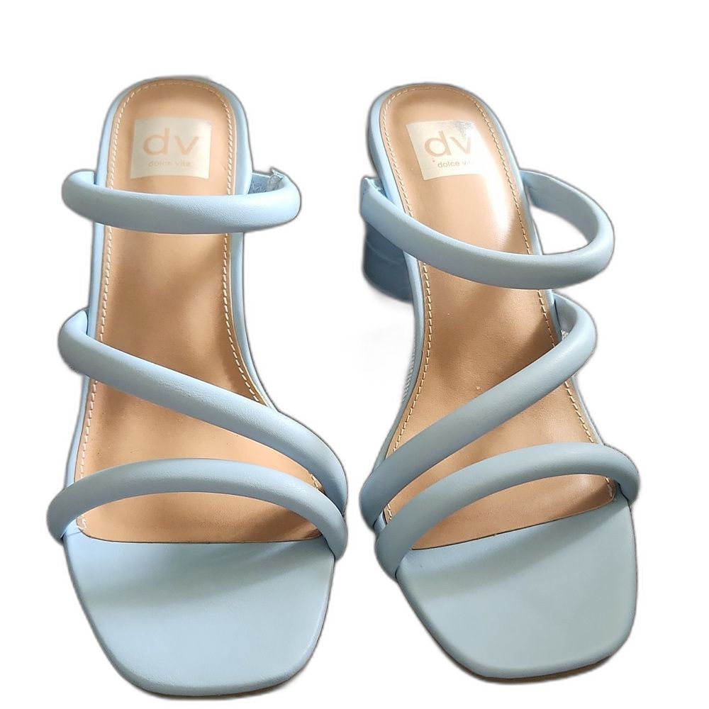 Dolce Vita Pale Blue Strappy Block Heel Sandals